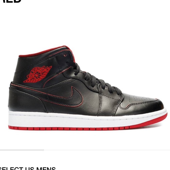 Jordan Other - Authentic Air Jordan 1 Mid 'Black Red'